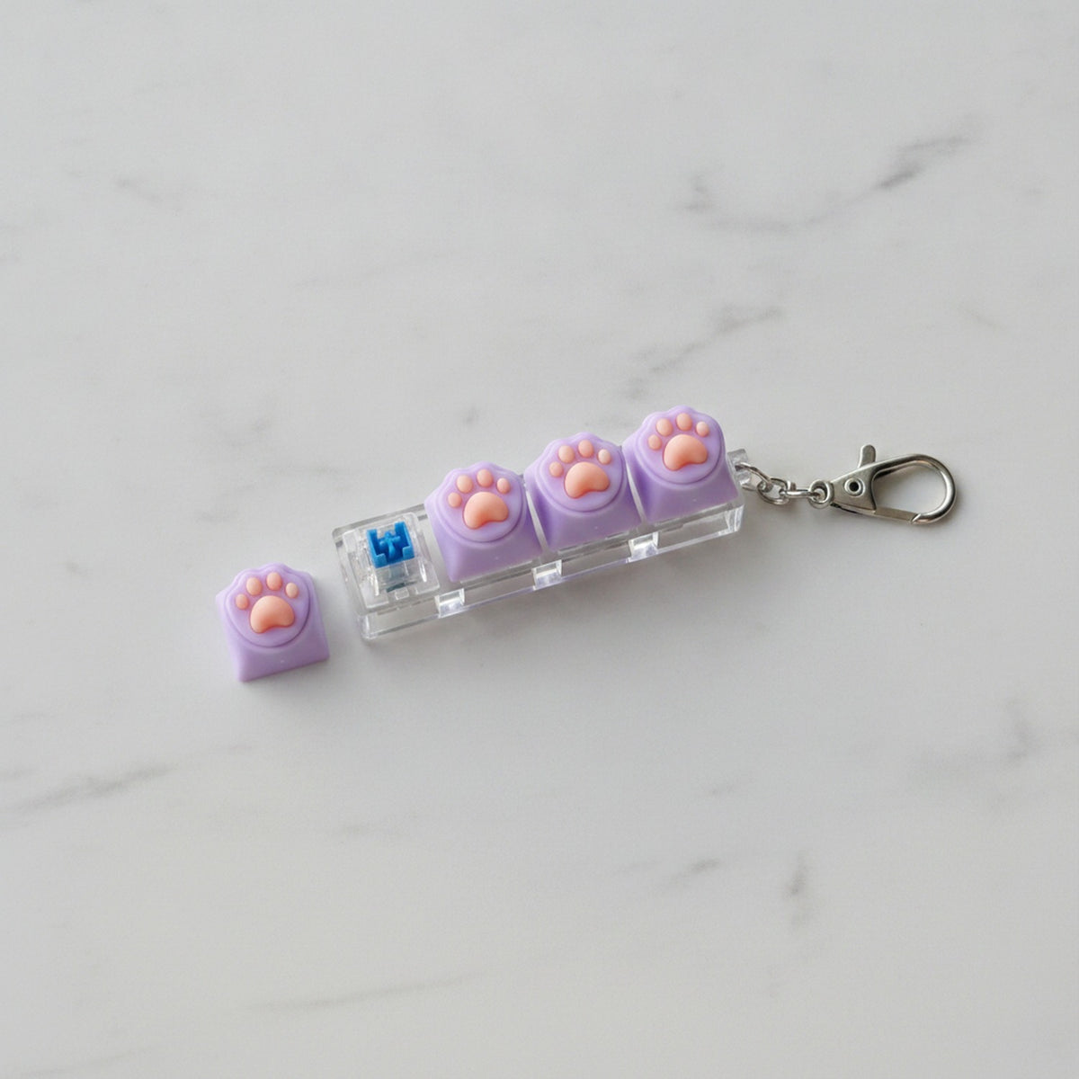 Pop It Paw Pad Keychain - Purple