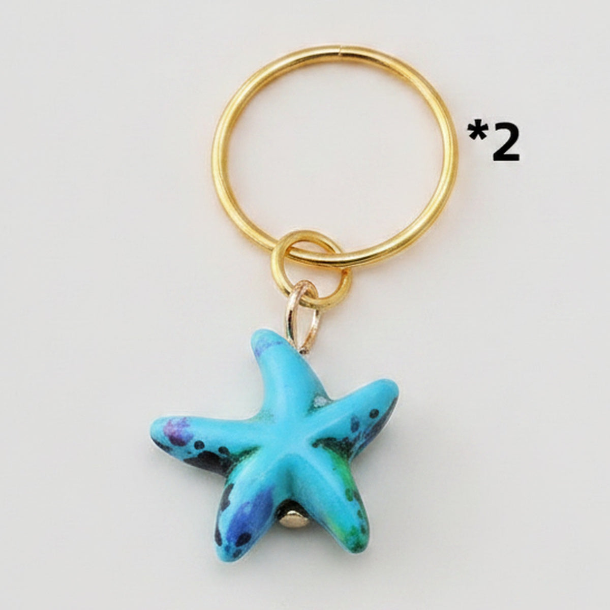 Starfish and Gold Dreadlock Hair Charms – hair accessories (view 1)
