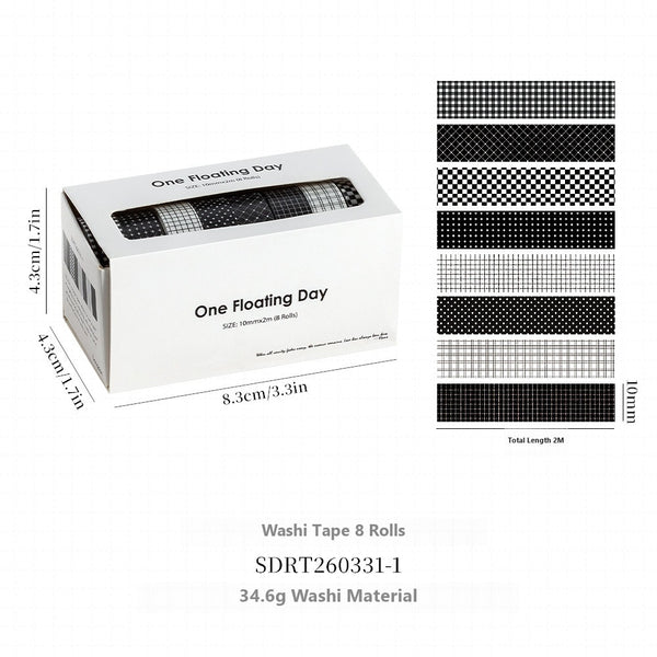 Checkered striped washi tape set - Type 1