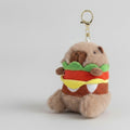 Burger Capybara Fuzzy Keychain - Brown