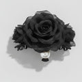 Black Mesh Flower Hair Claw Pearl Charm – hair accessories (view 1)
