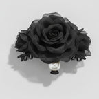Black Mesh Flower Hair Claw Pearl Charm – hair accessories (view 1)