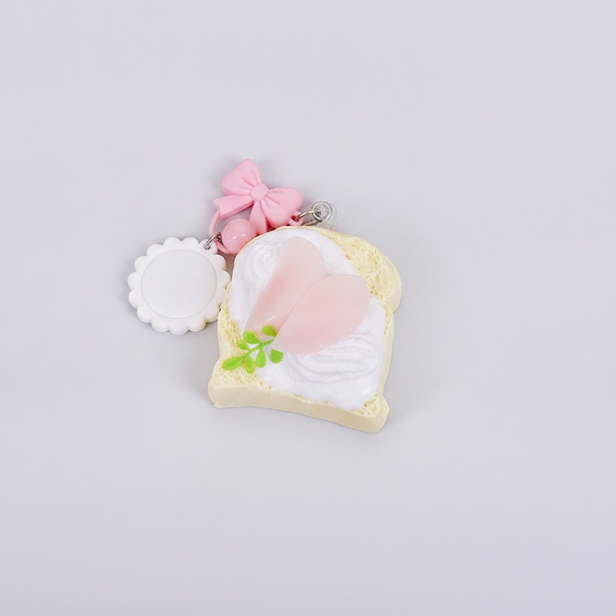 Peach Toast Squishy Keychain