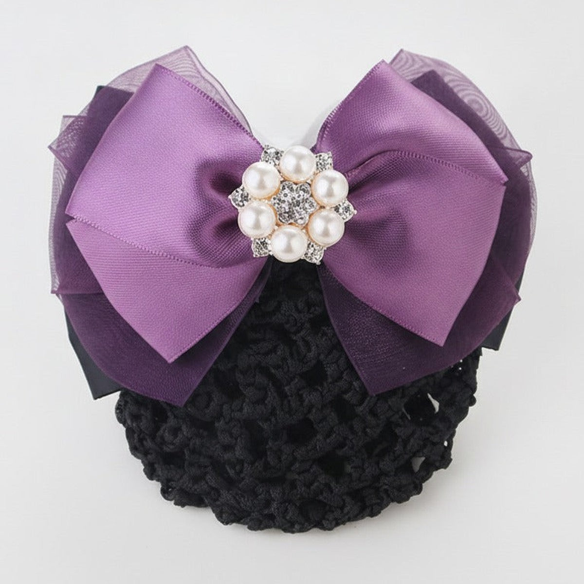 Oversized Bow Hair Claw - Pearl Purple
