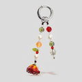 Beaded Pearl Flower Charm Acrylic Keyring - Sunny Rose Single Chain Keychain – novelty & toys (view 1)