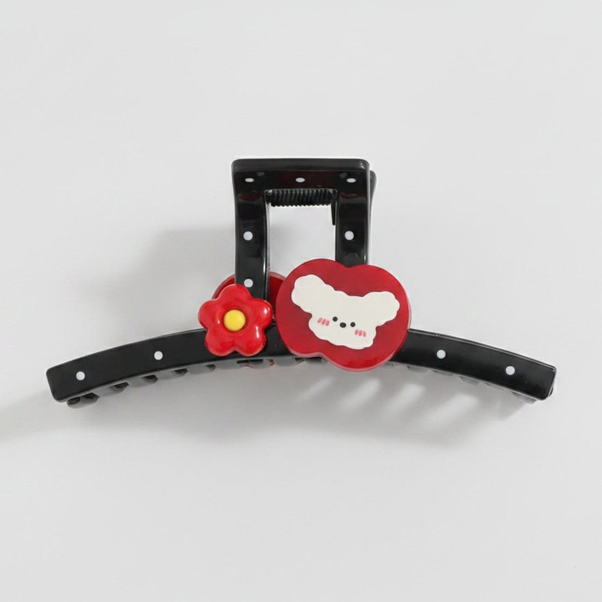 Red Flower Heart Claw Hair Clip – hair accessories (view 1)