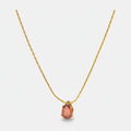 Coral Teardrop Crystal Gold Chain Necklace – jewelry (view 1)