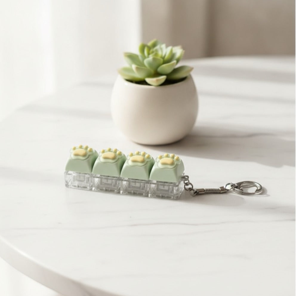 Mini Paw Pad Keychain - Sage Green