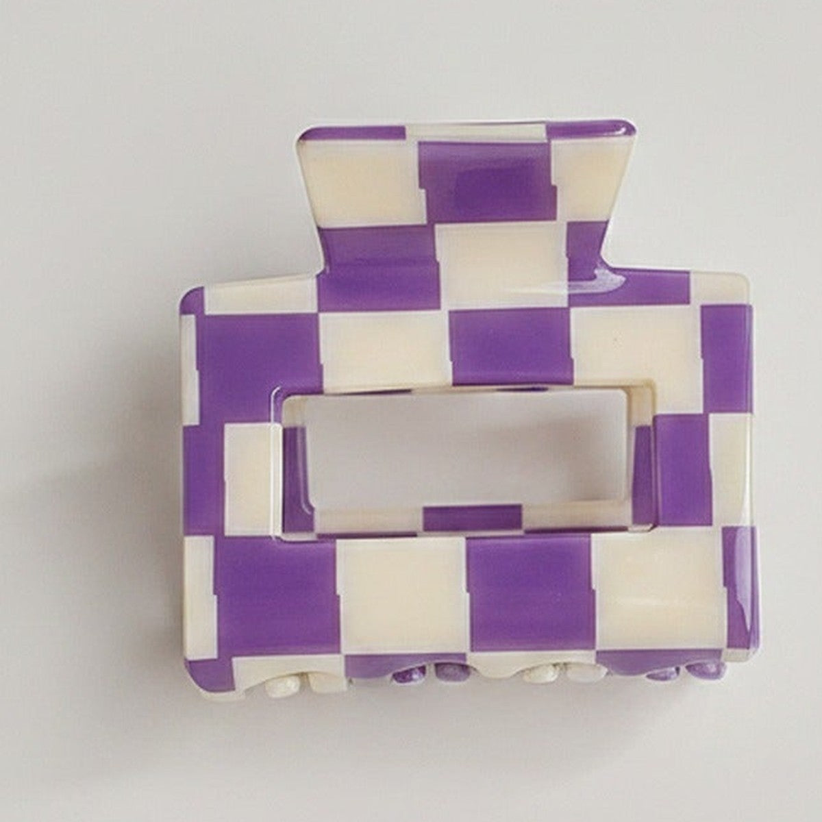 Hair Claws Colorblock - Purple Plaid 5cm – hair accessories (view 1)