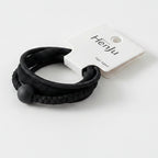 Black Textured Scrunchie Hair Tie Set – hair accessories (view 1)