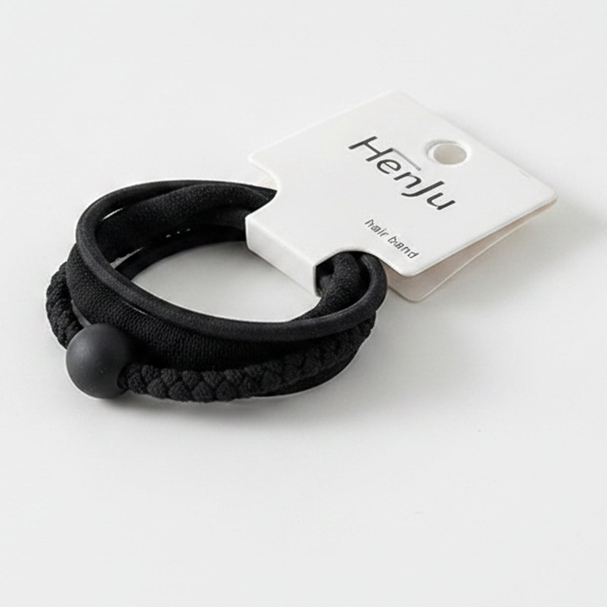 Black Textured Scrunchie Hair Tie Set – hair accessories (view 1)