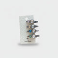 Gemstone Rhinestone Hair Clips Set Transparent Crystal Mix