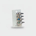 Gemstone Rhinestone Hair Clips Set Transparent Crystal Mix