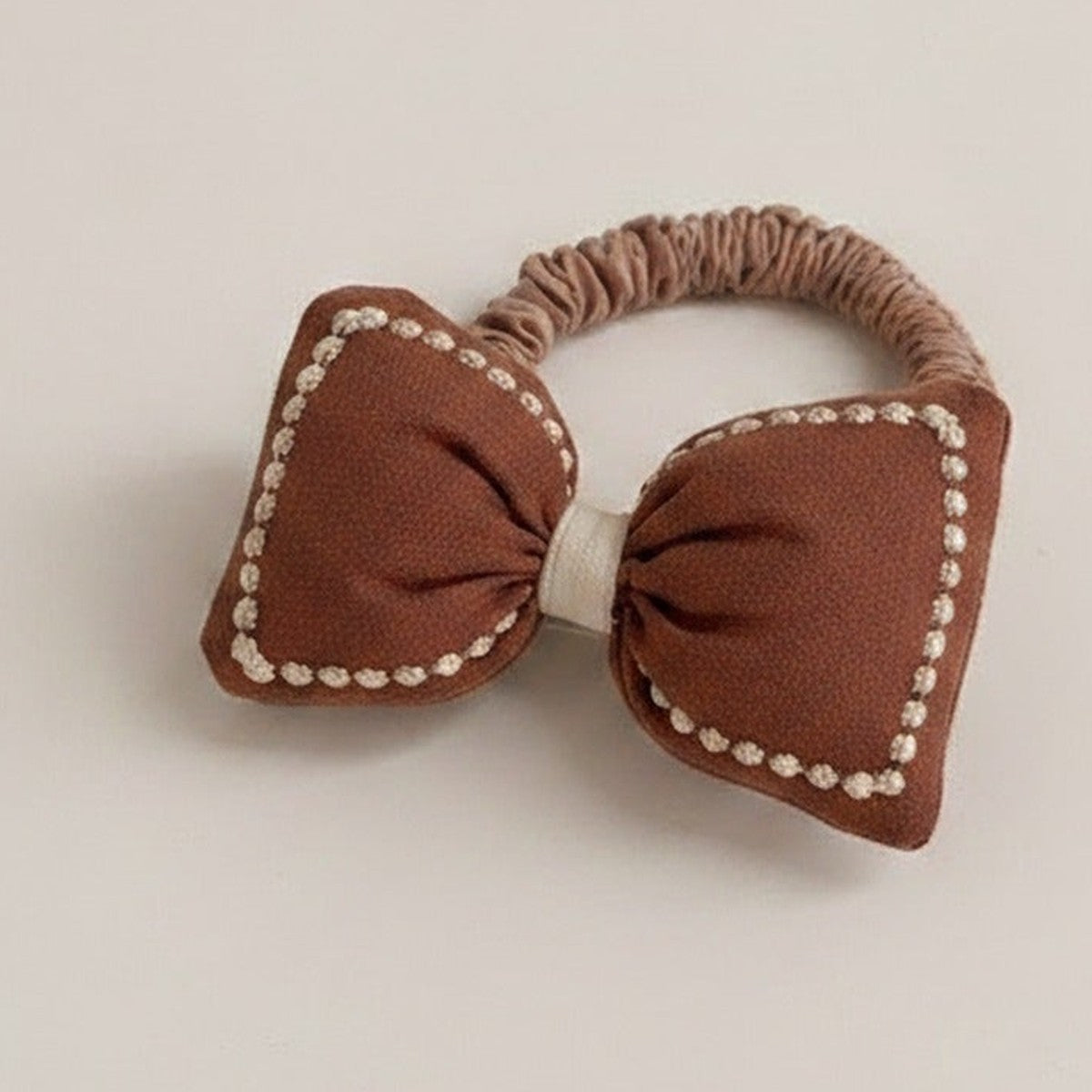 Studded Pearl Bow Hair Tie Clip – hair accessories (view 1)