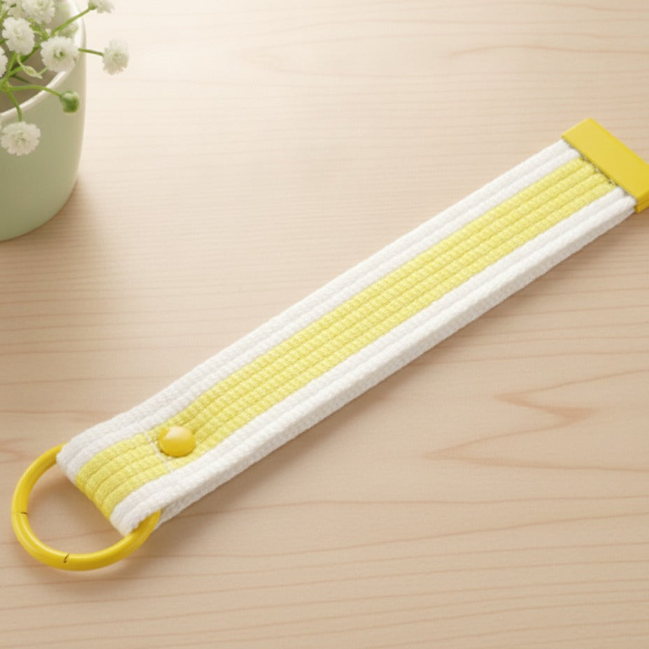 Fabric Keychain DIY Kit Set - White Yellow (No.3)