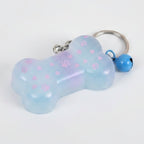 Paw Print Bone Squishy Keychain - Blue