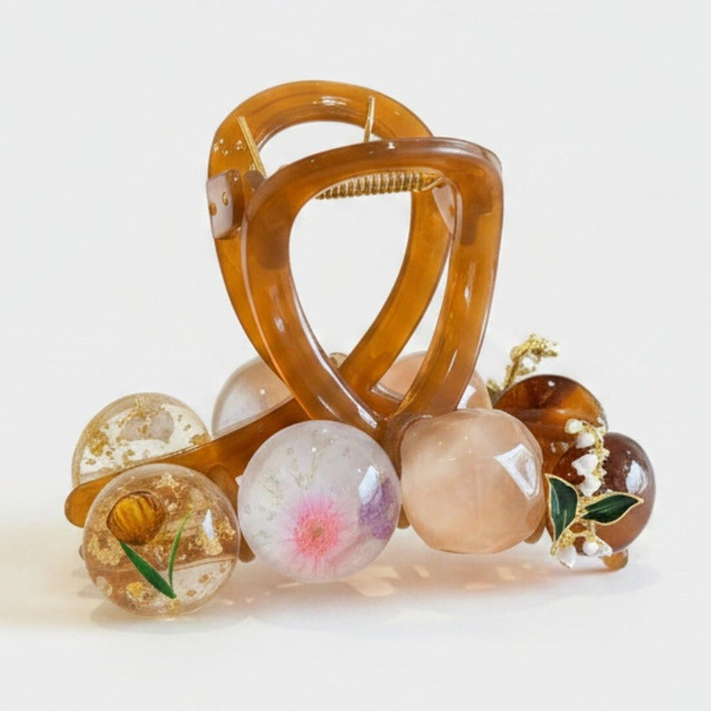 Beaded Flower Hair Claw Clip - Small 8cm – hair accessories (view 1)