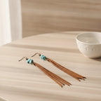 Turquoise Tassel Fringe Earrings