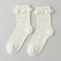 White Ruffled Crew Socks – apparel accessories (view 1)