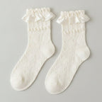 White Ruffled Crew Socks – apparel accessories (view 1)