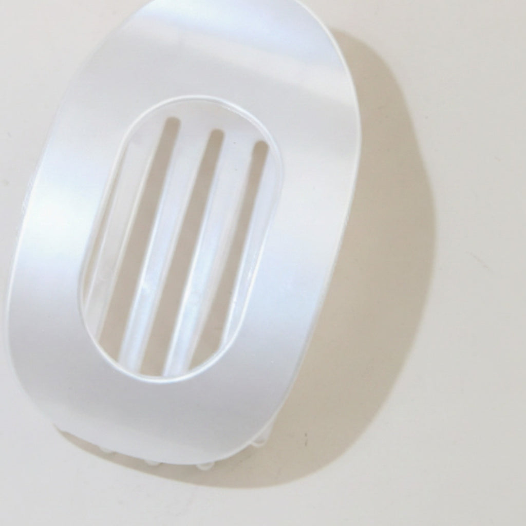 Pearl White Oval Hair Claw