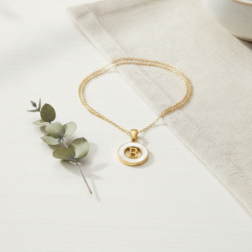 Initial Pendant Necklace - Gold B