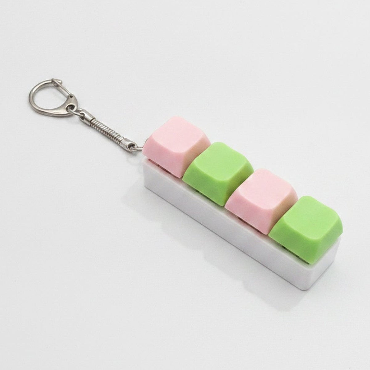 Pastel Keycap Keychain - Pink & Green