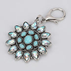 Turquoise Starburst Keychain - Peacock Blue