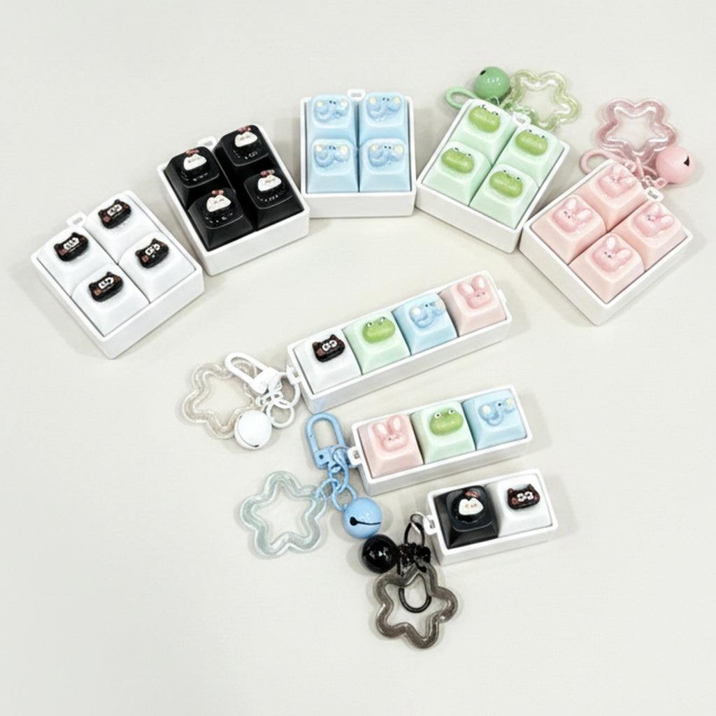 Cute Critter Keychain Set - Four Charm Mix