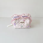 Quilted Butterfly Makeup Bag - Pink