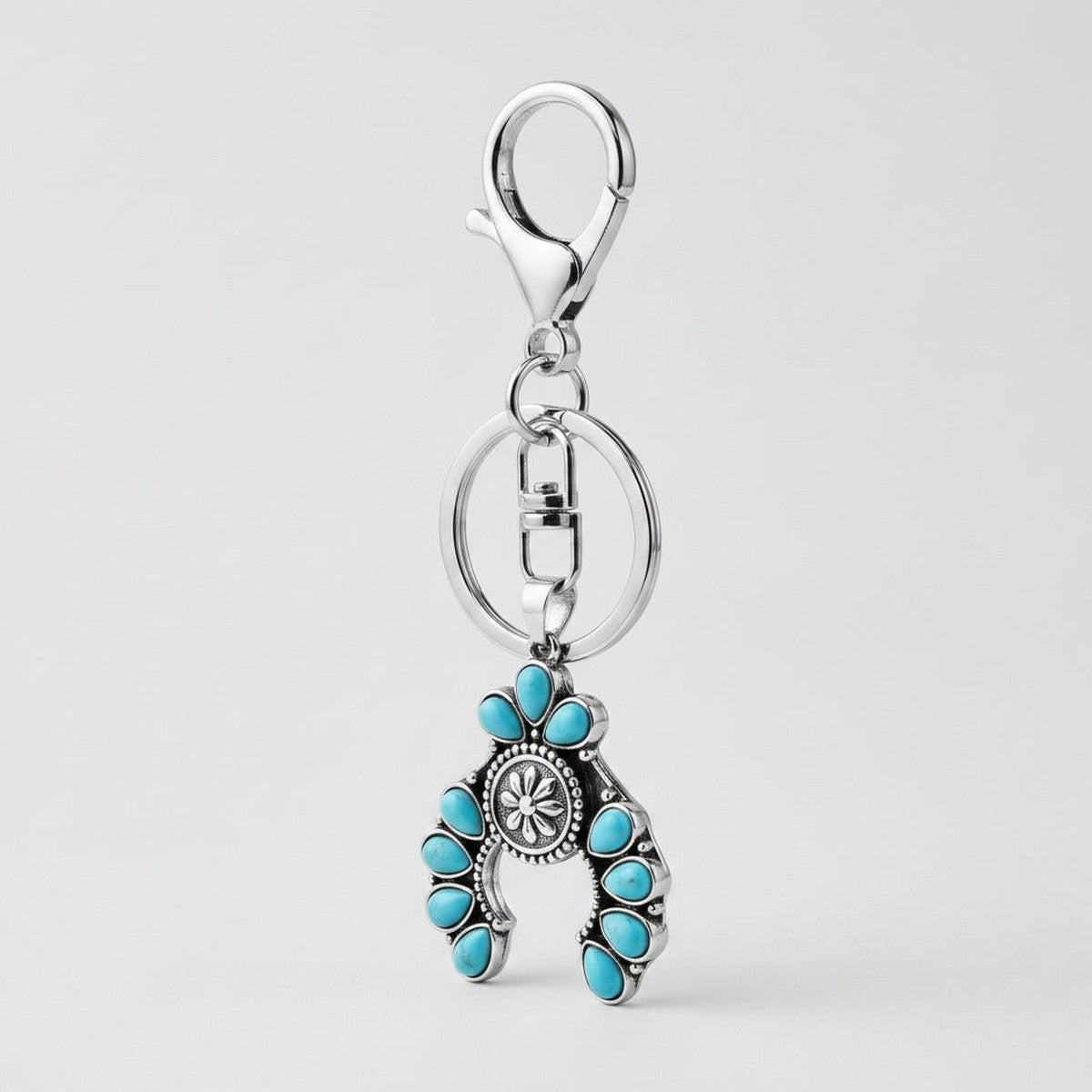 Turquoise Western Horseshoe Keychain - Type 3