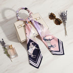 Celestial Chain Silk Scarf Purple