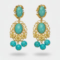 Turquoise Statement Drop Earrings Turquoise