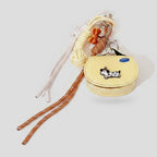 Dog Charm Braided Rope Keychain - Black Polka Dot Puppy – novelty & toys (view 1)