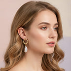 Baroque Pearl Drop Earrings - Gold Pearl