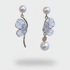 Pearl & Lavender Crystal Drop Earrings – jewelry (view 1)