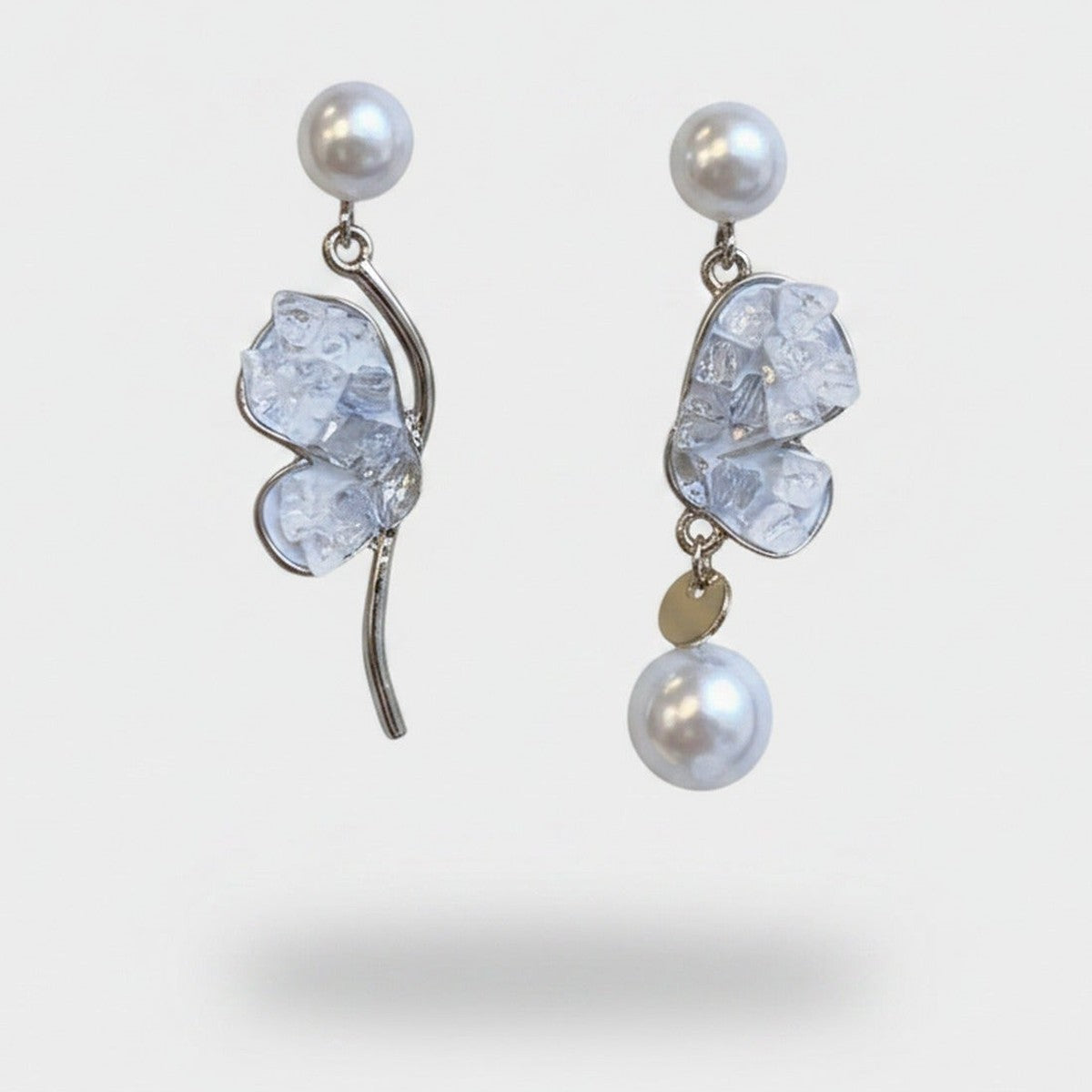 Pearl & Lavender Crystal Drop Earrings – jewelry (view 1)