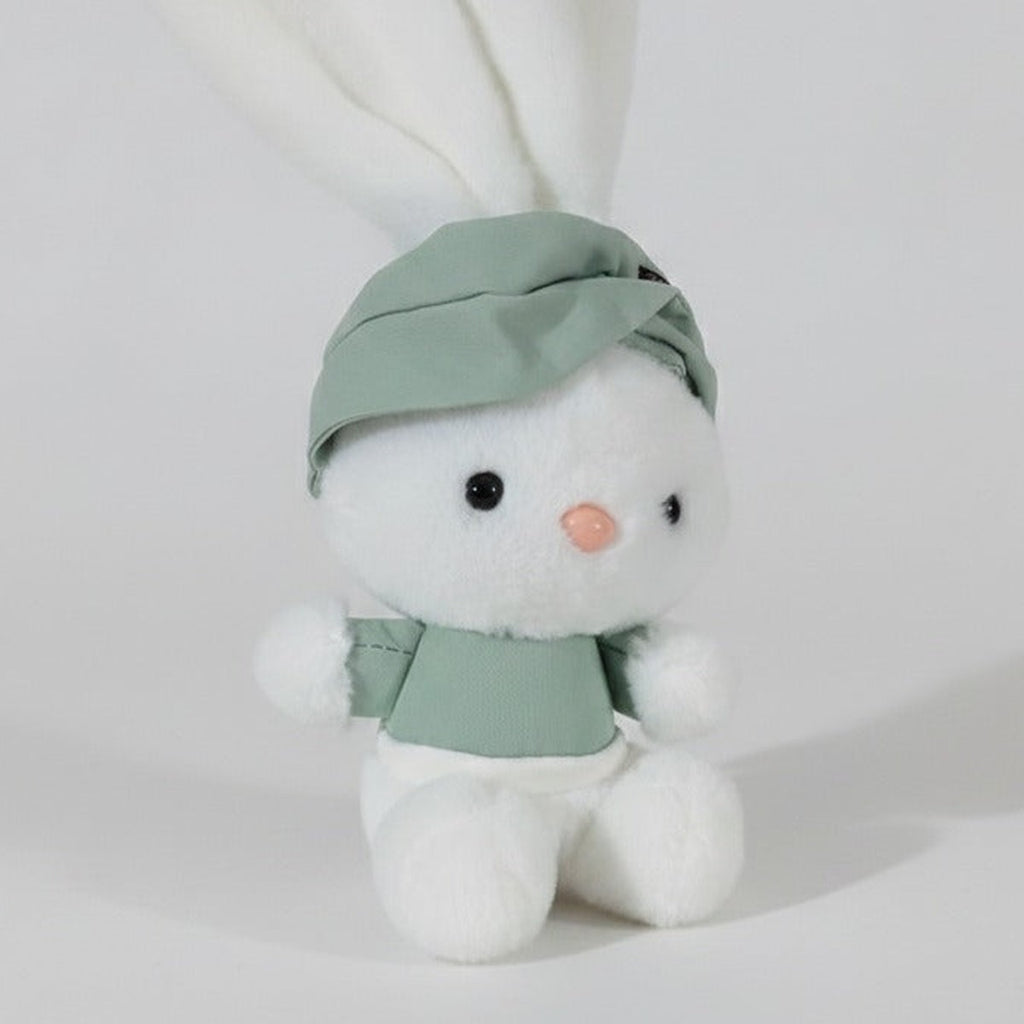 Cartoon Mix Animal Doll Keychain - Milk White&Mint Green Rabbit