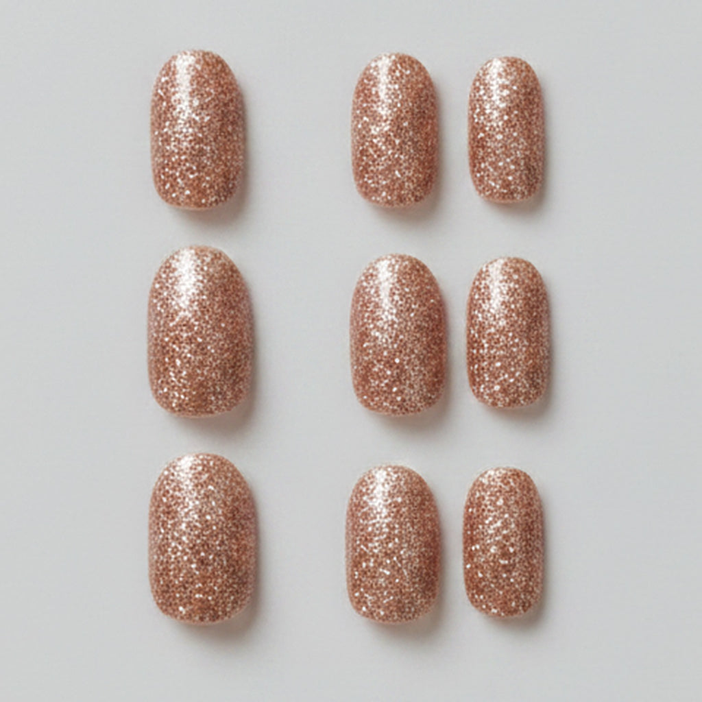 Neat & Nails Press-On Set - Gold Sparkle