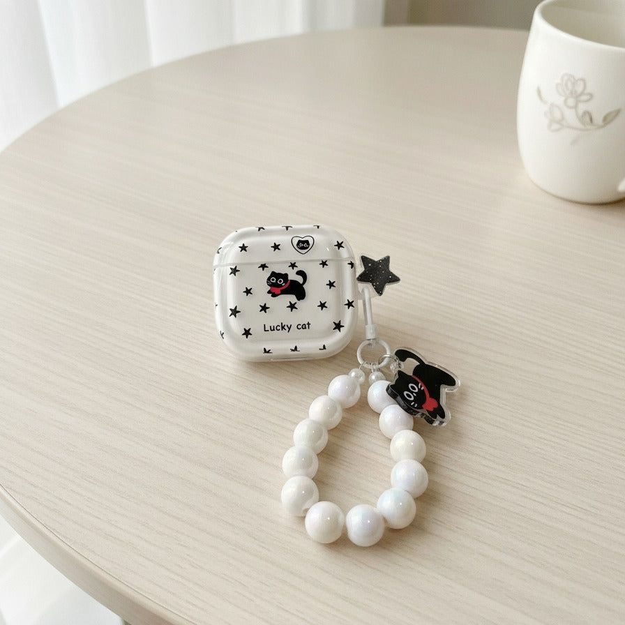 Lucky Cat Star AirPods Case - Stars & Cat (for AirPods Pro 3)