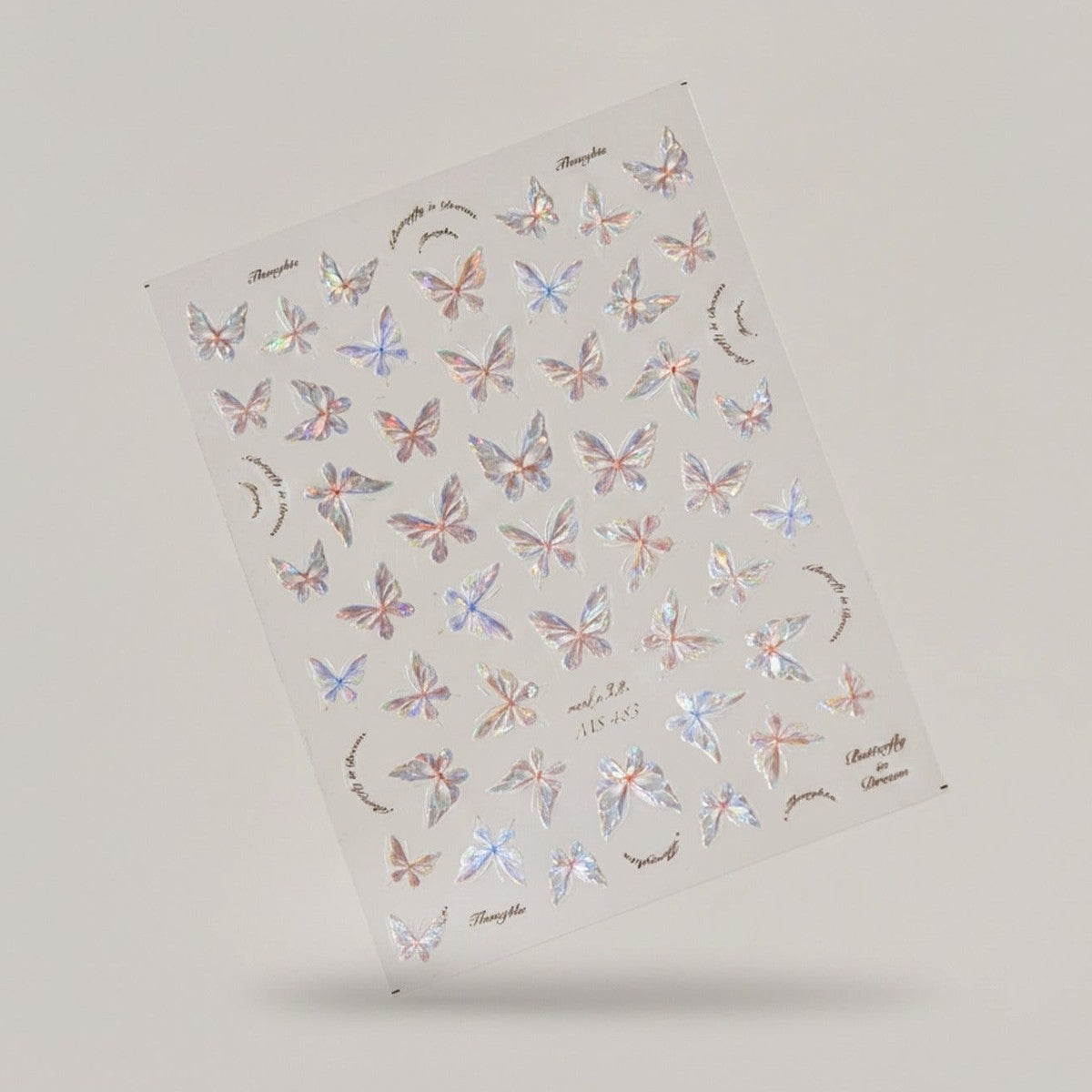Butterfly Nail Art Sticker Sheet Pastel – Korean nail care (view 1)