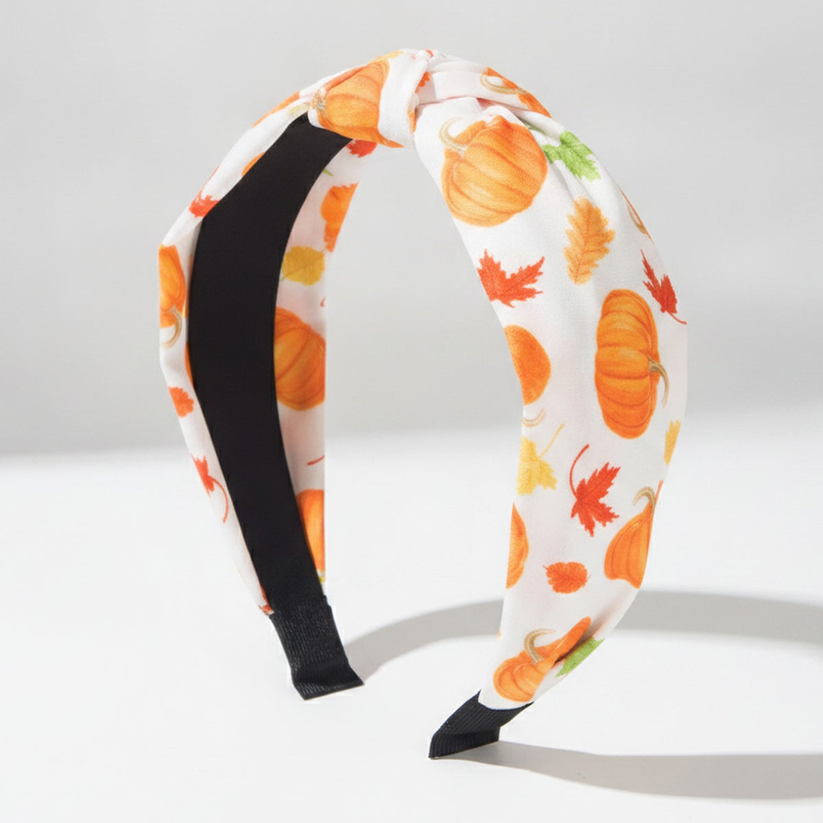 Autumn Leaves Padded Headband With Black Bow – hair accessories (view 1)