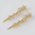 Star Rhinestone Gold Hair Clips Set – hair accessories (view 1)