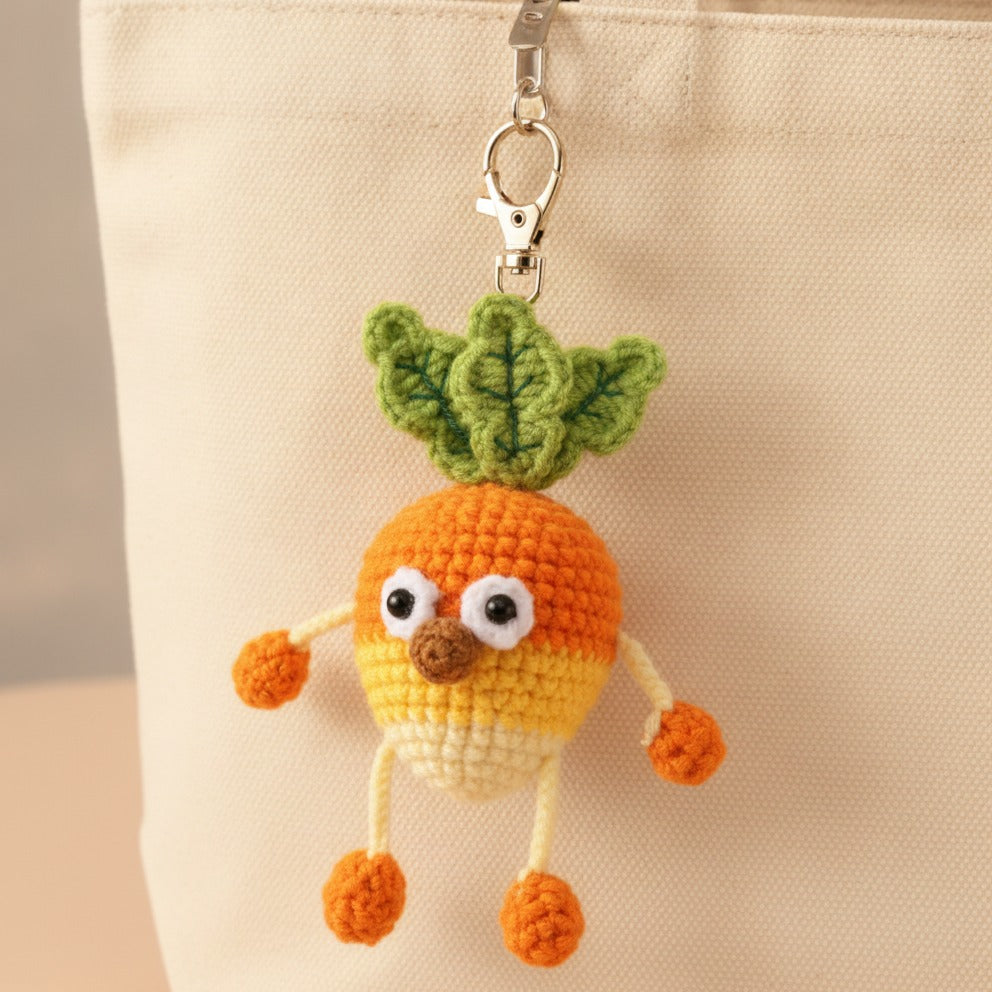 Tiny Bear Crochet Keychain DIY Kit - Carrot Yellow