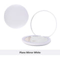 Folding Handheld LED Makeup Mirror - White