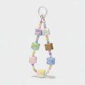 Pastel Dice Beaded Keychain - Rainbow Mix