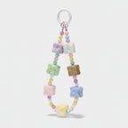 Pastel Dice Beaded Keychain - Rainbow Mix