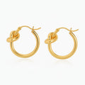 Twisted Knot Hoop Earrings - Gold