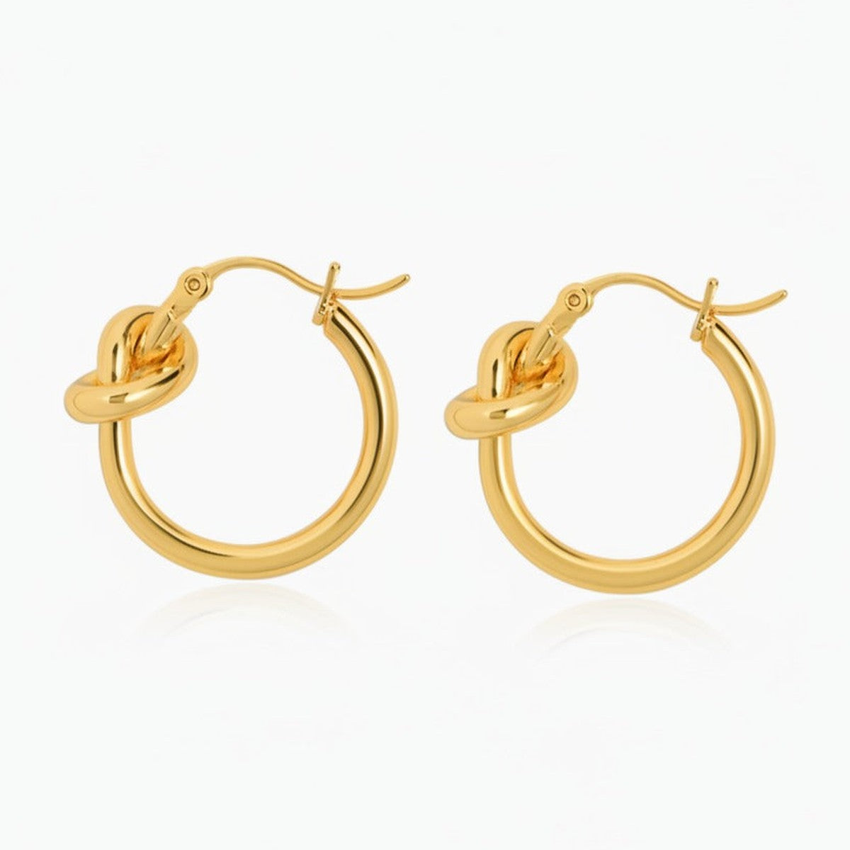 Twisted Knot Hoop Earrings - Gold