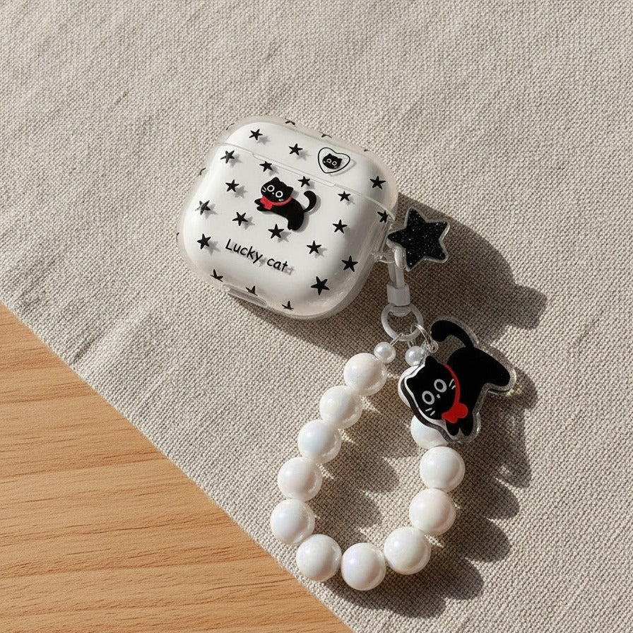Lucky Cat Star AirPods Case - Stars & Cat (for AirPods Pro 3)